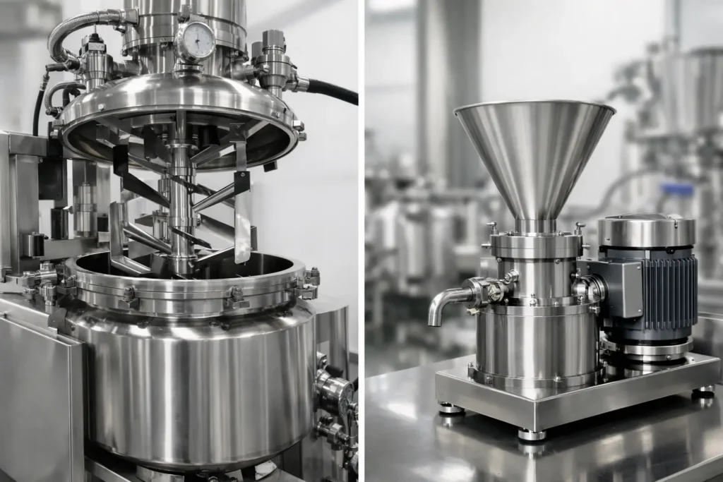 Vacuum Mixer Versus Colloid Mill